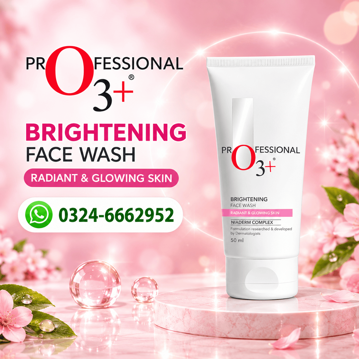 O3+ Brightening Face Wash